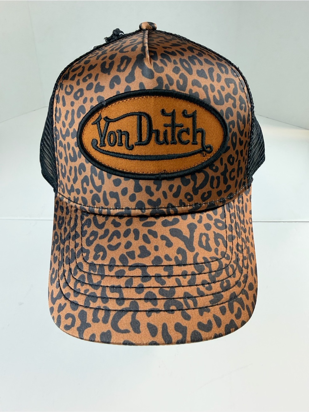 Von Dutch orange cheetah velvet trucker hat SnapBack Y2K